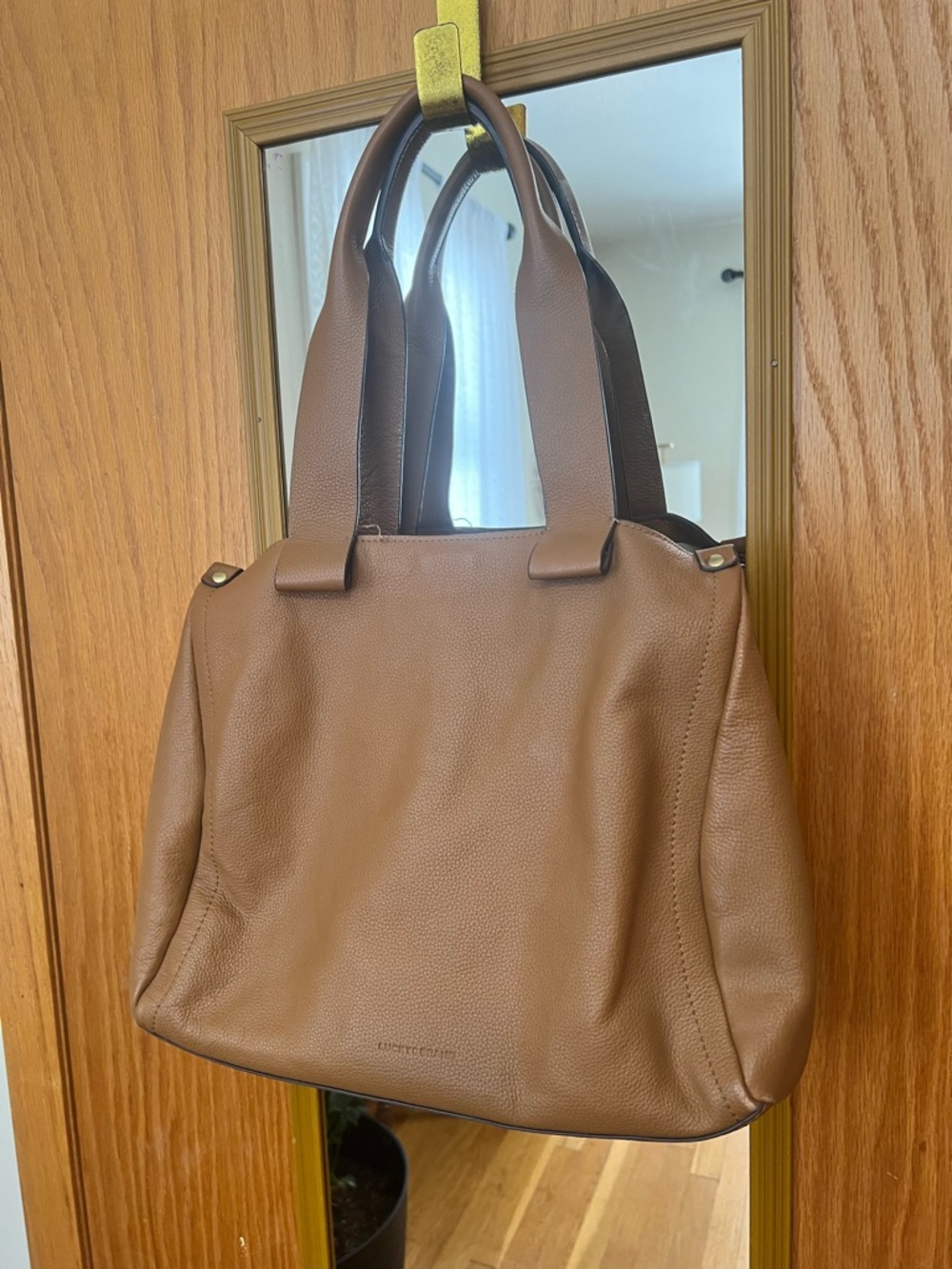 Lucky Brand Brown Pebbled Leather Shoulder Bag